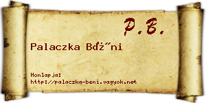 Palaczka Béni névjegykártya